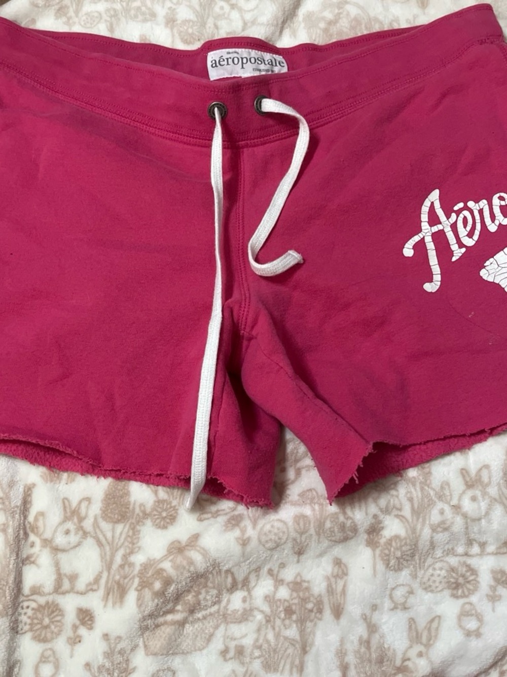 Aeropostale Bright Pink Cotton Drawstring Lounge Shorts